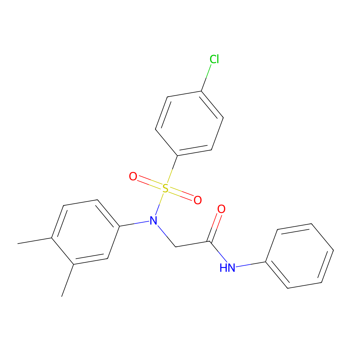 2-(N-(4-chlorophenyl)sulfonyl-3,4-dimethylanilino)-N-phenylacetamide molecular structure, CAS 693265-19-9