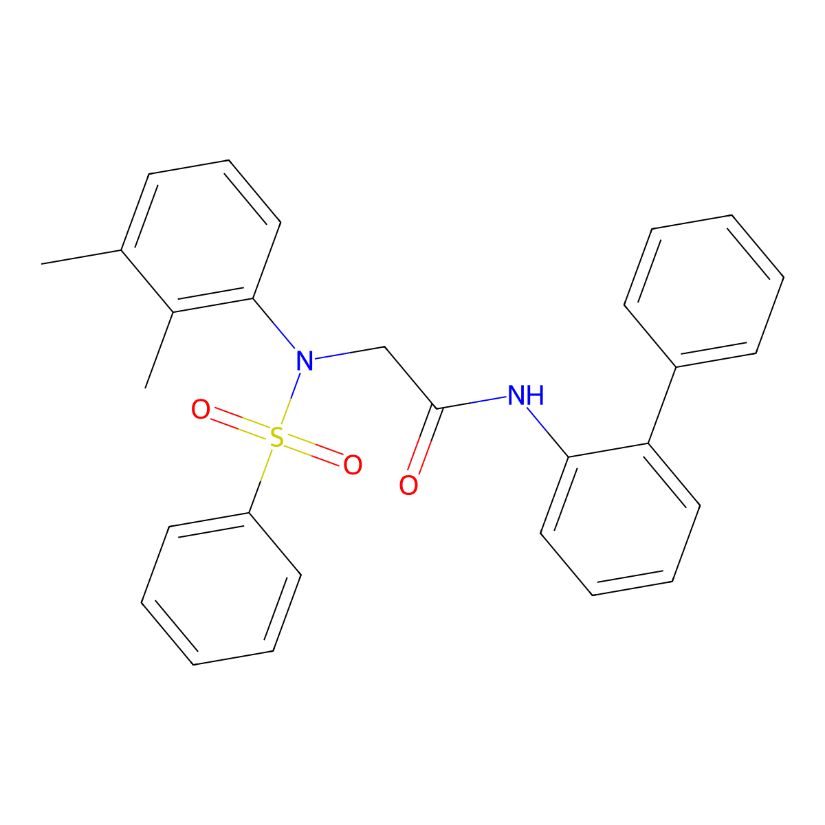 2-[N-(benzenesulfonyl)-2,3-dimethylanilino]-N-(2-phenylphenyl)acetamide molecular structure, CAS 693265-22-4