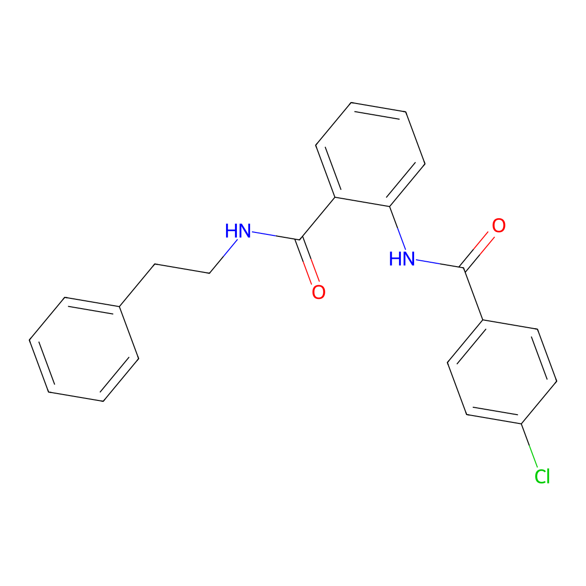 2-{[(4-chlorophenyl)carbonyl]amino}-N-(2-phenylethyl)benzamide molecular structure, CAS 693265-25-7