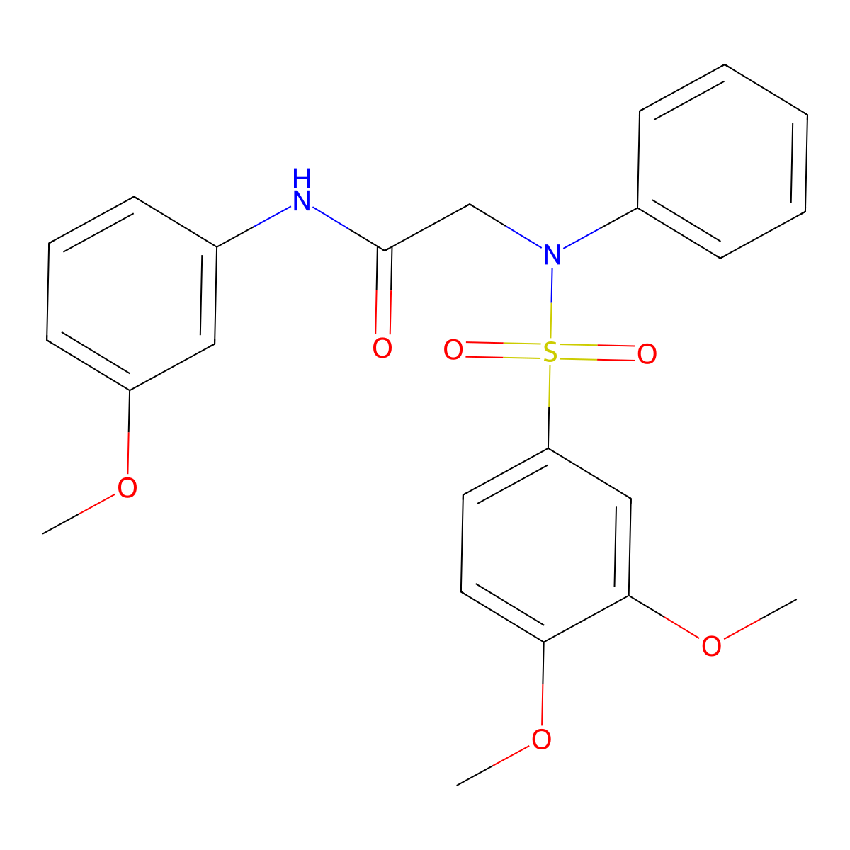 2-(N-(3,4-dimethoxyphenyl)sulfonylanilino)-N-(3-methoxyphenyl)acetamide molecular structure, CAS 693265-48-4