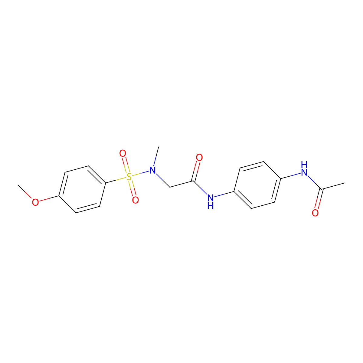 N-(4-acetamidophenyl)-2-[(4-methoxyphenyl)sulfonyl-methylamino]acetamide molecular structure, CAS 693265-54-2