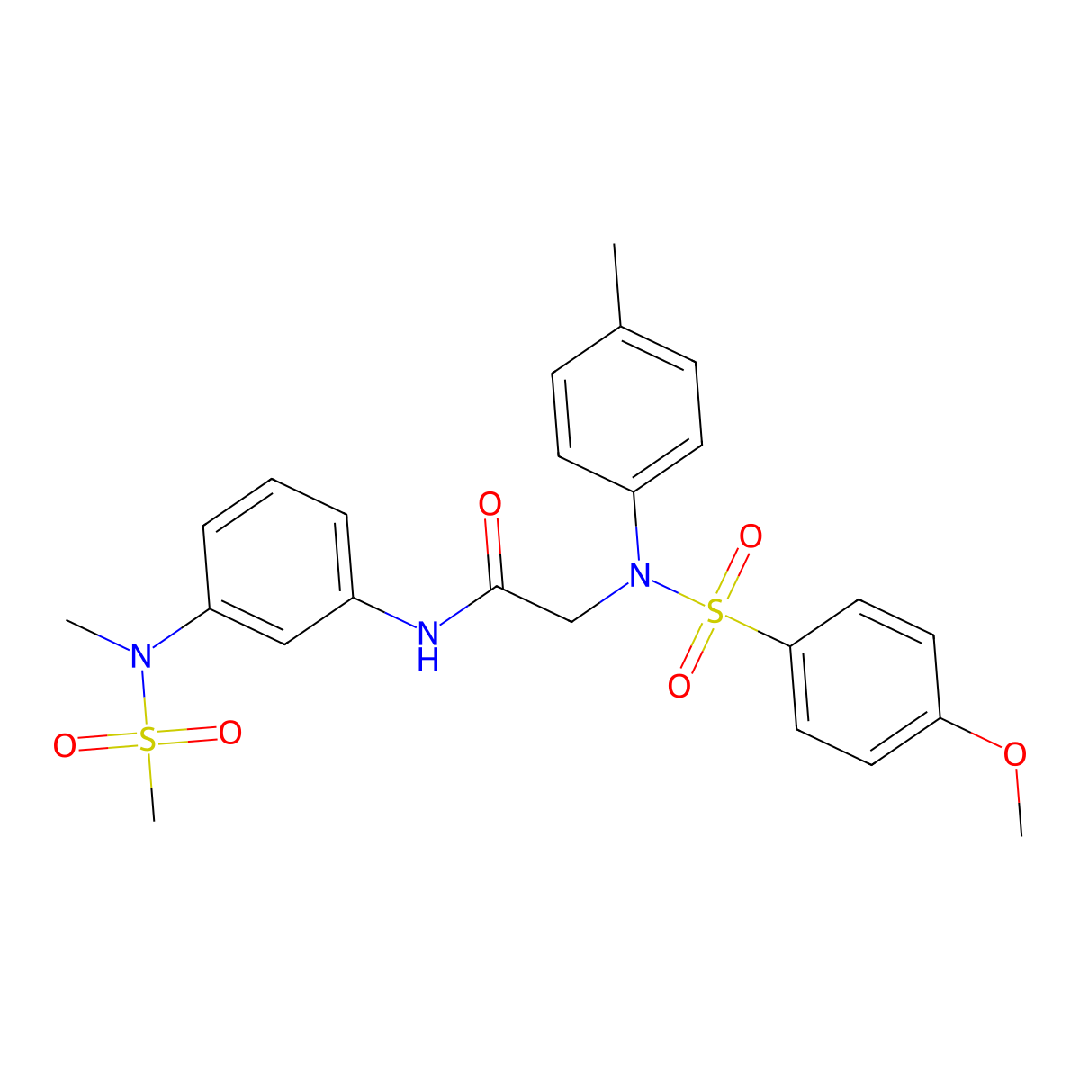 2-(N-(4-methoxyphenyl)sulfonyl-4-methylanilino)-N-[3-[methyl(methylsulfonyl)amino]phenyl]acetamide molecular structure, CAS 693265-55-3