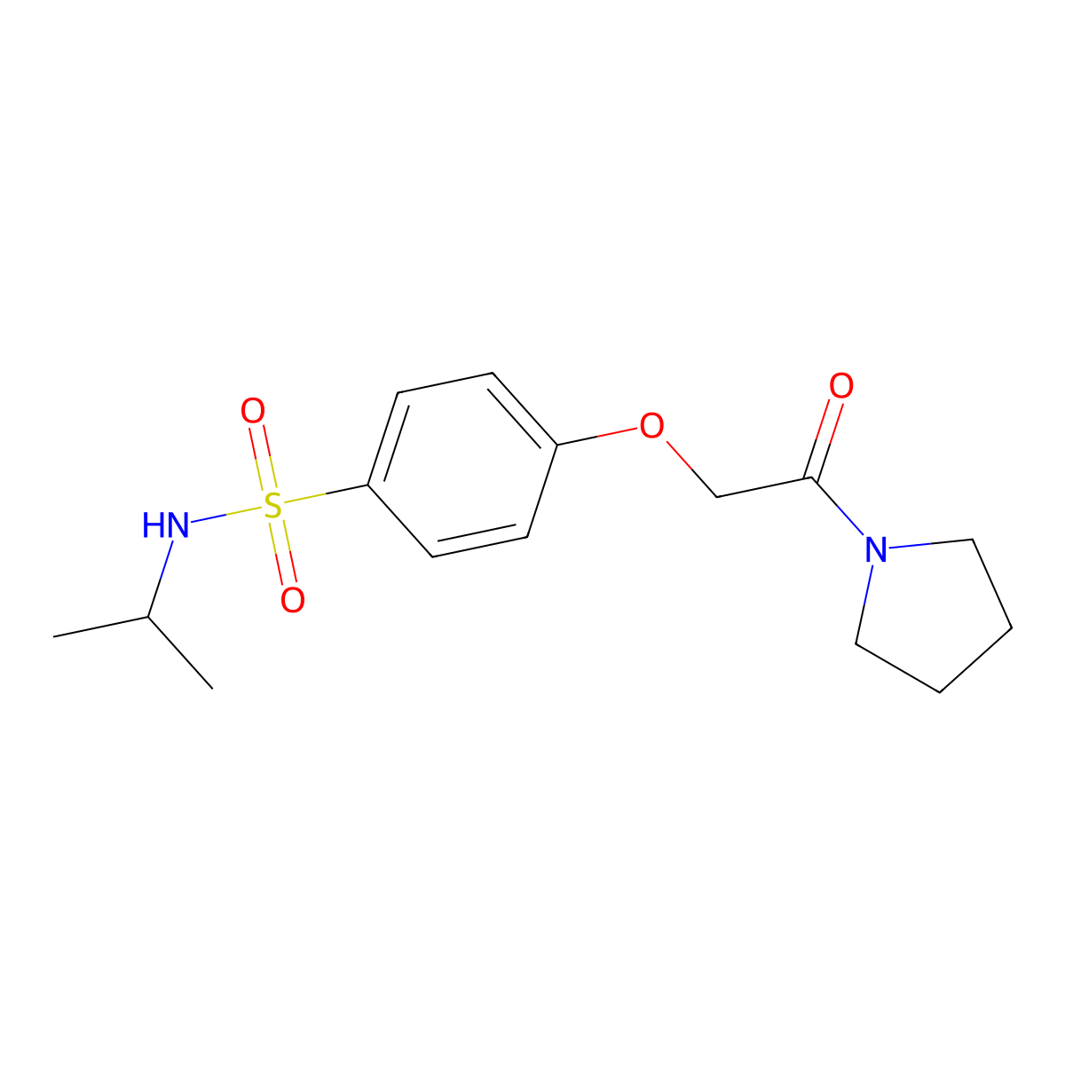 N-Isopropyl-4-(2-oxo-2-pyrrolidin-1-yl-ethoxy)-benzenesulfonamide molecular structure, CAS 693265-58-6
