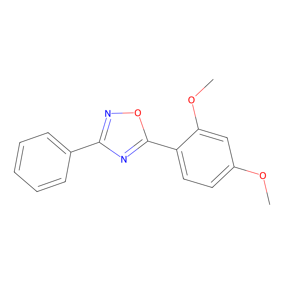 5-(2,4-Dimethoxyphenyl)-3-phenyl-1,2,4-oxadiazole molecular structure, CAS 693265-63-3