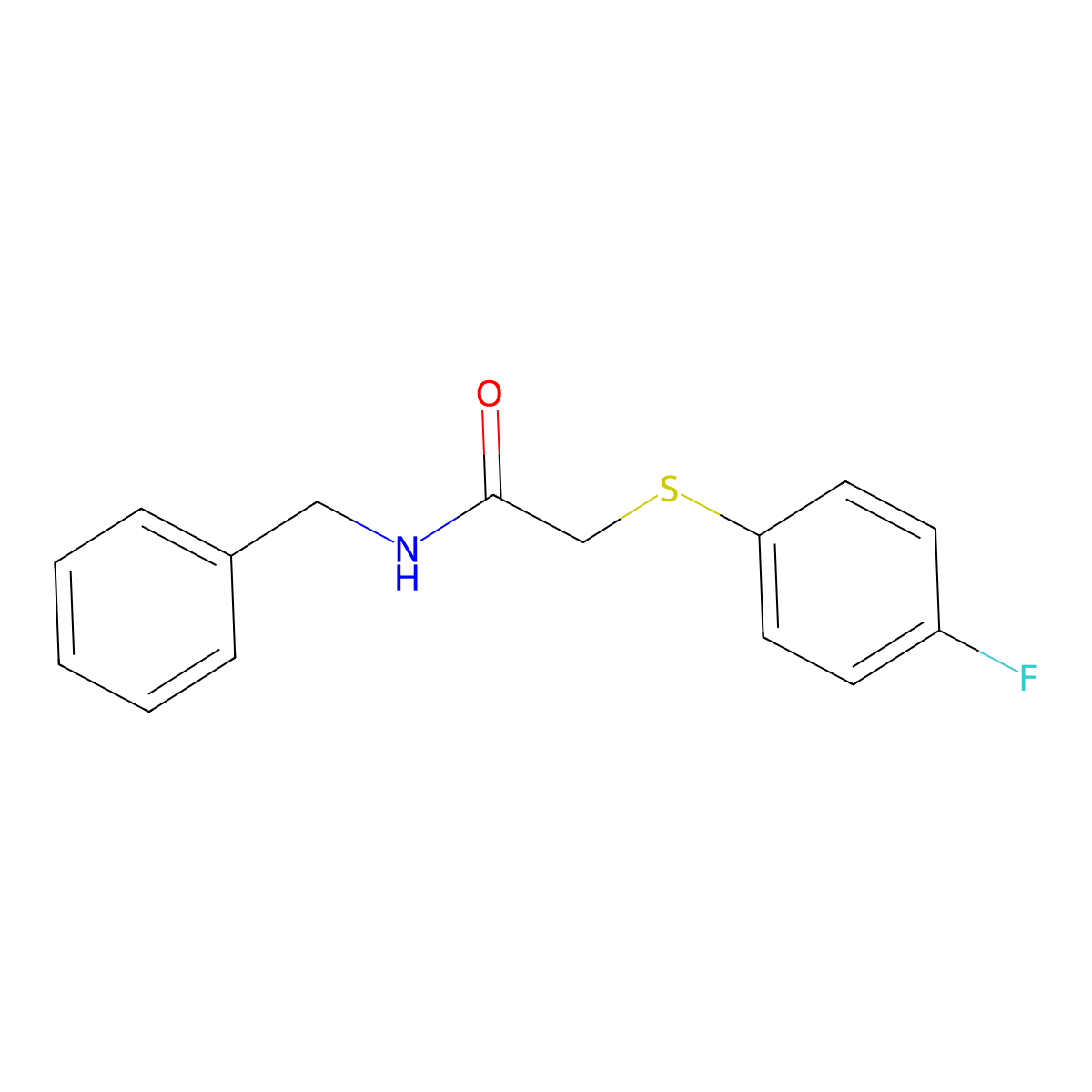 N-benzyl-2-(4-fluorophenyl)sulfanylacetamide molecular structure, CAS 693265-83-7