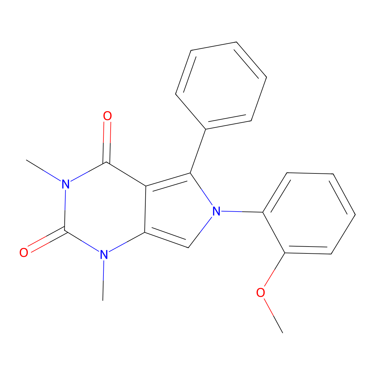 6-(2-methoxyphenyl)-1,3-dimethyl-5-phenyl-1H-pyrrolo[3,4-d]pyrimidine-2,4(3H,6H)-dione molecular structure, CAS 693265-89-3