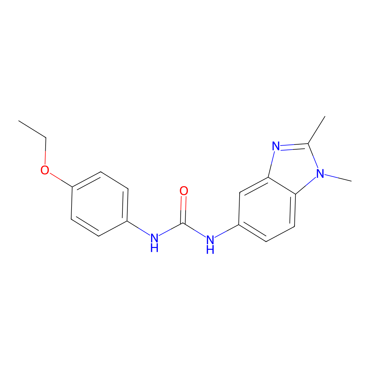 1-(1,2-dimethyl-1H-benzimidazol-5-yl)-3-(4-ethoxyphenyl)urea molecular structure, CAS 693266-50-1