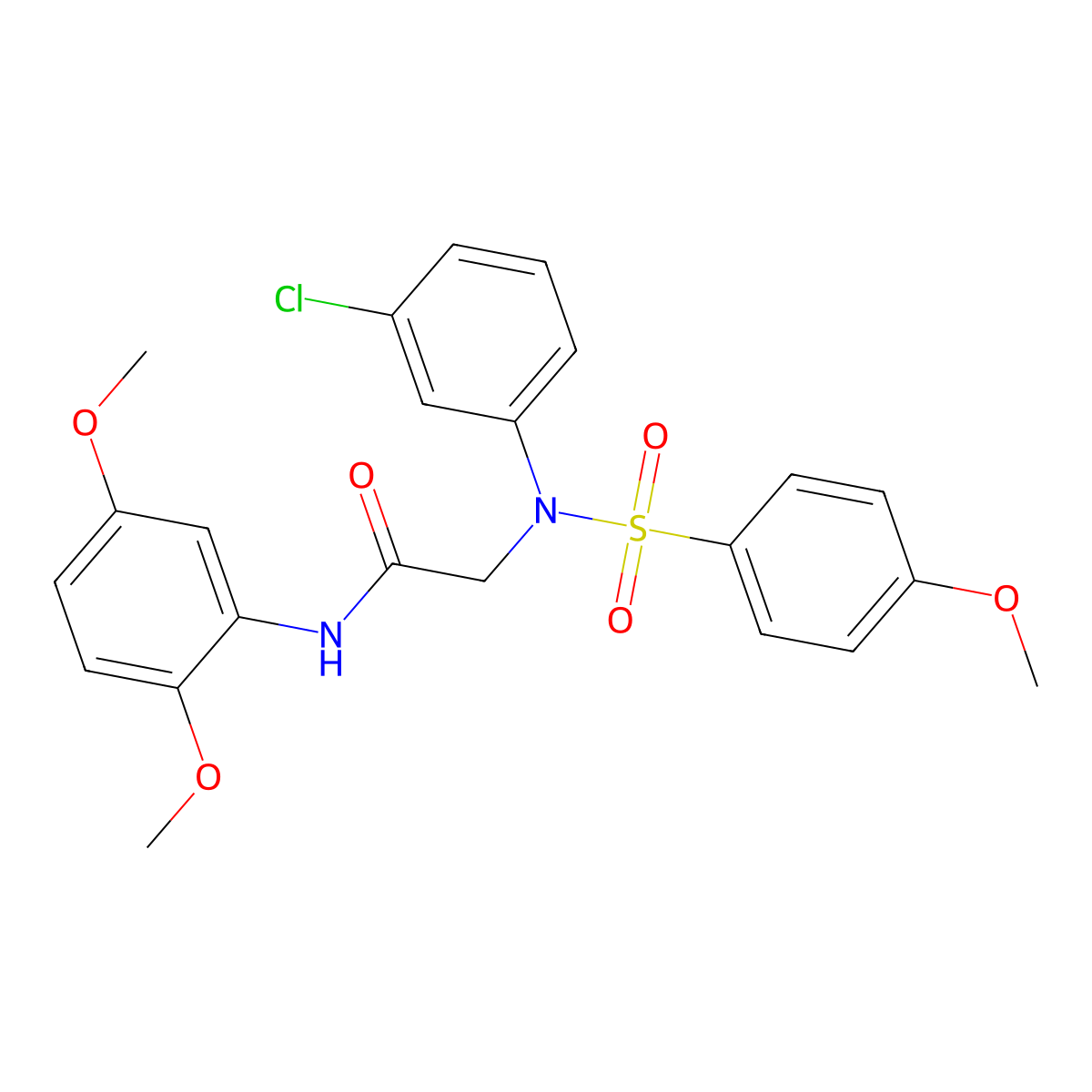 2-(3-chloro-N-(4-methoxyphenyl)sulfonylanilino)-N-(2,5-dimethoxyphenyl)acetamide molecular structure, CAS 693266-58-9