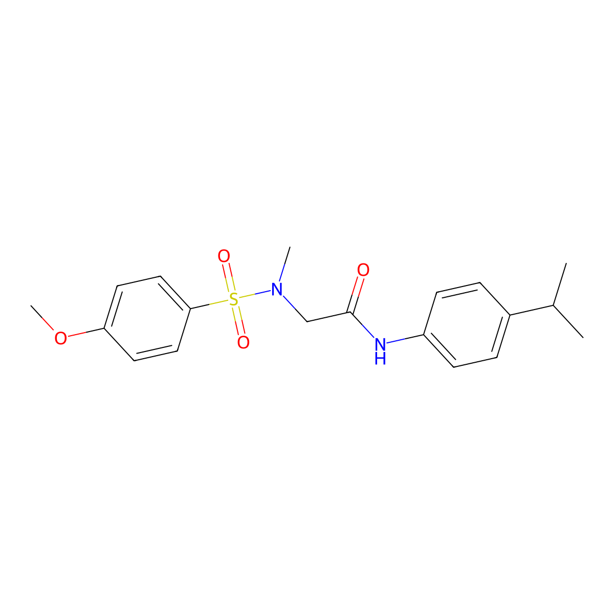 2-[(4-methoxyphenyl)sulfonyl-methylamino]-N-(4-propan-2-ylphenyl)acetamide molecular structure, CAS 693266-71-6