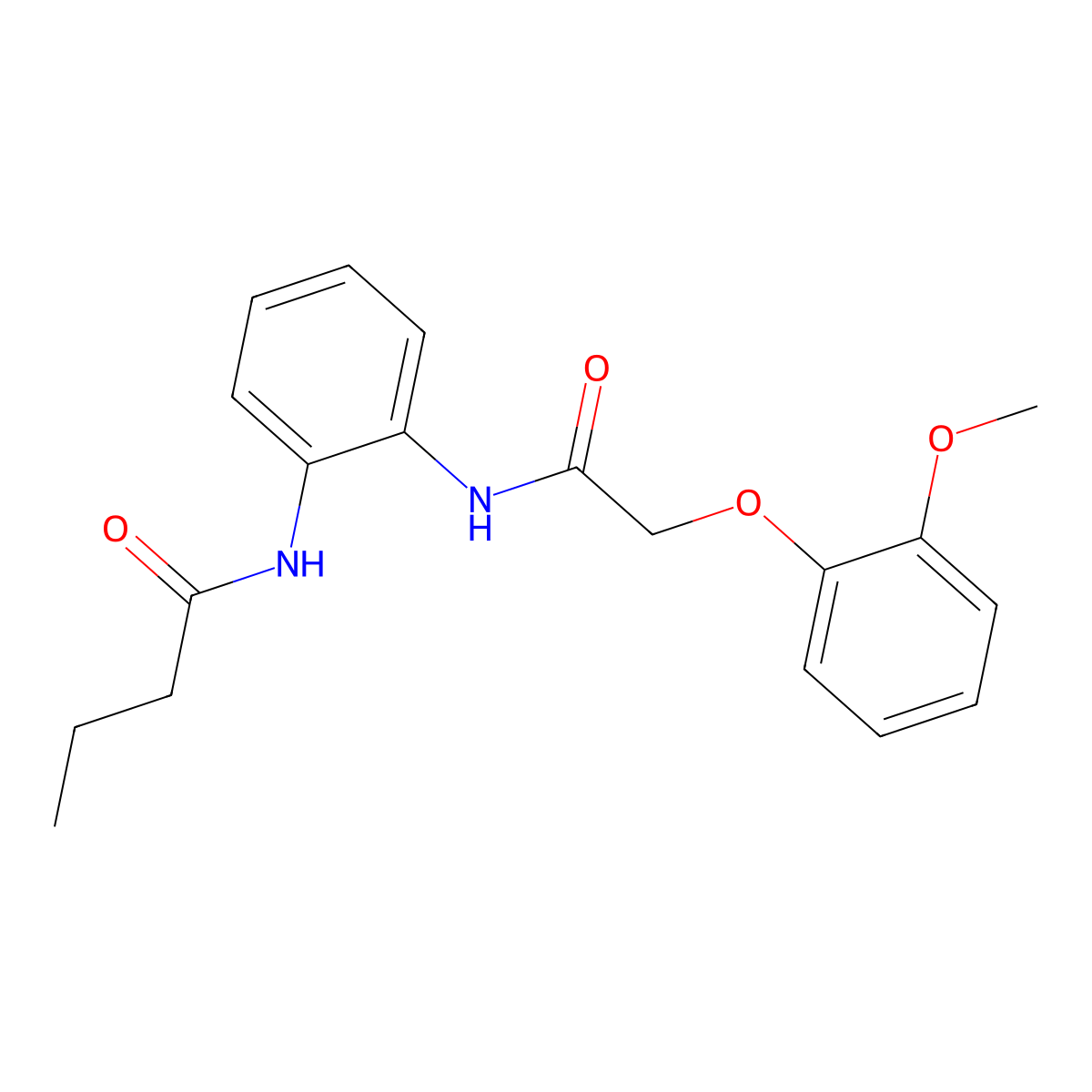 N-(2-{[(2-methoxyphenoxy)acetyl]amino}phenyl)butanamide molecular structure, CAS 693266-72-7