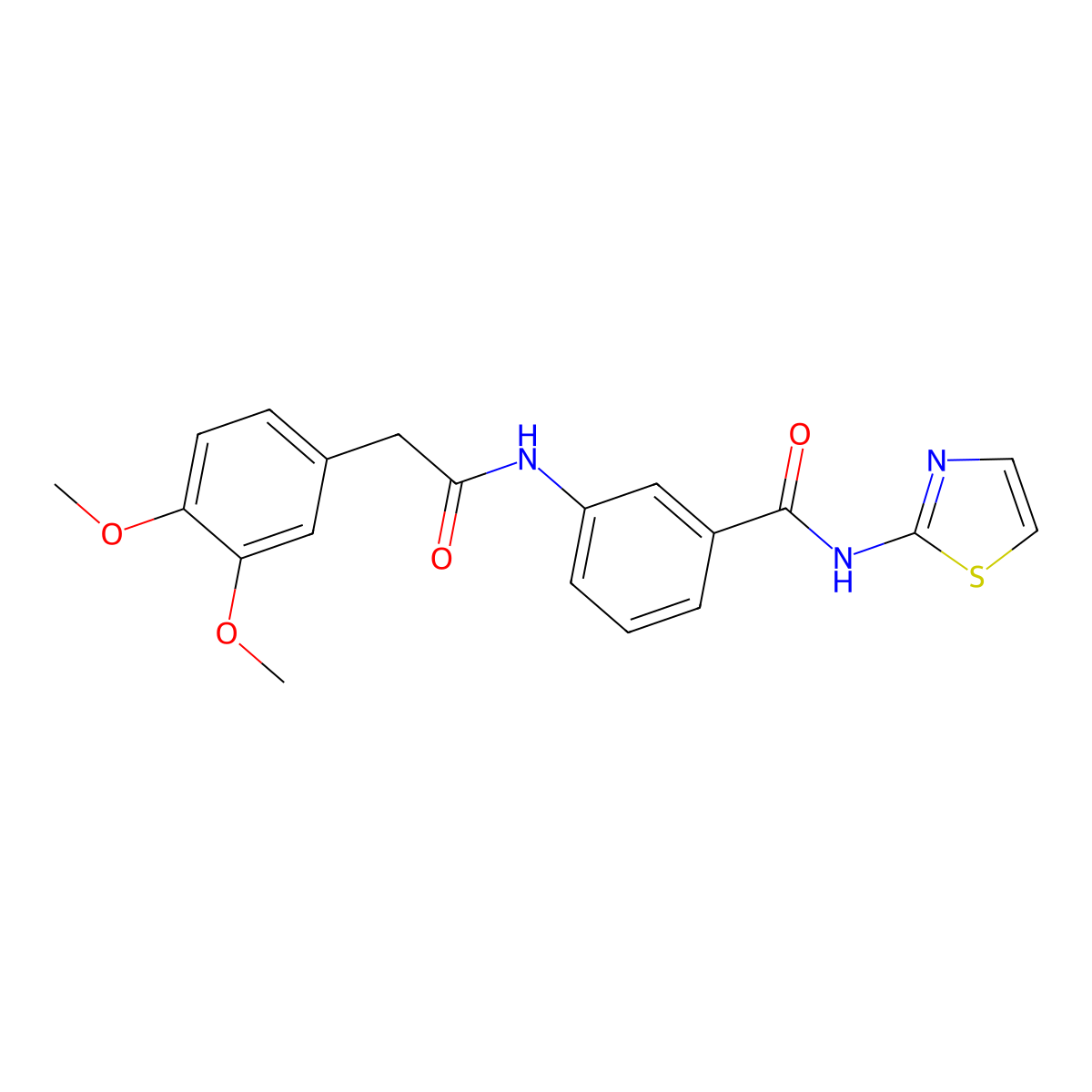 3-{[(3,4-dimethoxyphenyl)acetyl]amino}-N-(1,3-thiazol-2-yl)benzamide molecular structure, CAS 693266-79-4