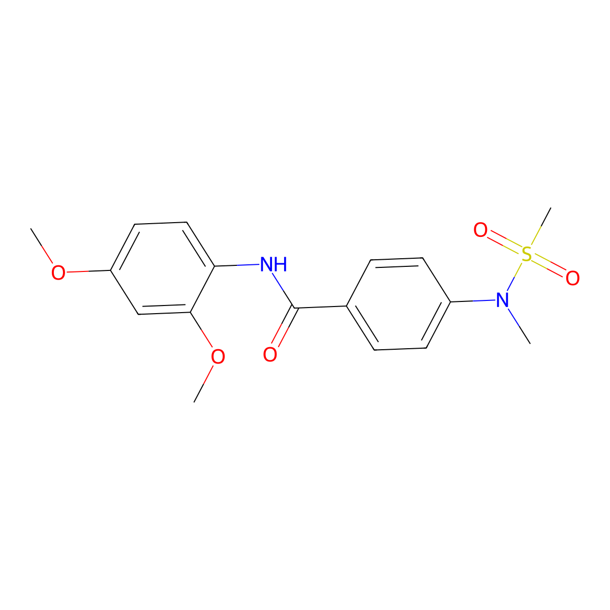 N-(2,4-dimethoxyphenyl)-4-[methyl(methylsulfonyl)amino]benzamide molecular structure, CAS 693266-82-9