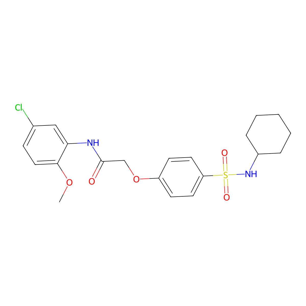 N-(5-chloro-2-methoxyphenyl)-2-[4-(cyclohexylsulfamoyl)phenoxy]acetamide molecular structure, CAS 693266-98-7