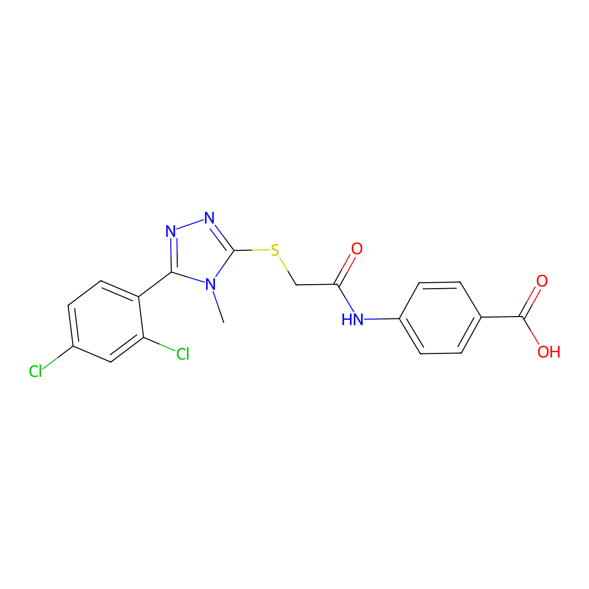 4-[({[5-(2,4-dichlorophenyl)-4-methyl-4H-1,2,4-triazol-3-yl]sulfanyl}acetyl)amino]benzoic acid molecular structure, CAS 693267-01-5