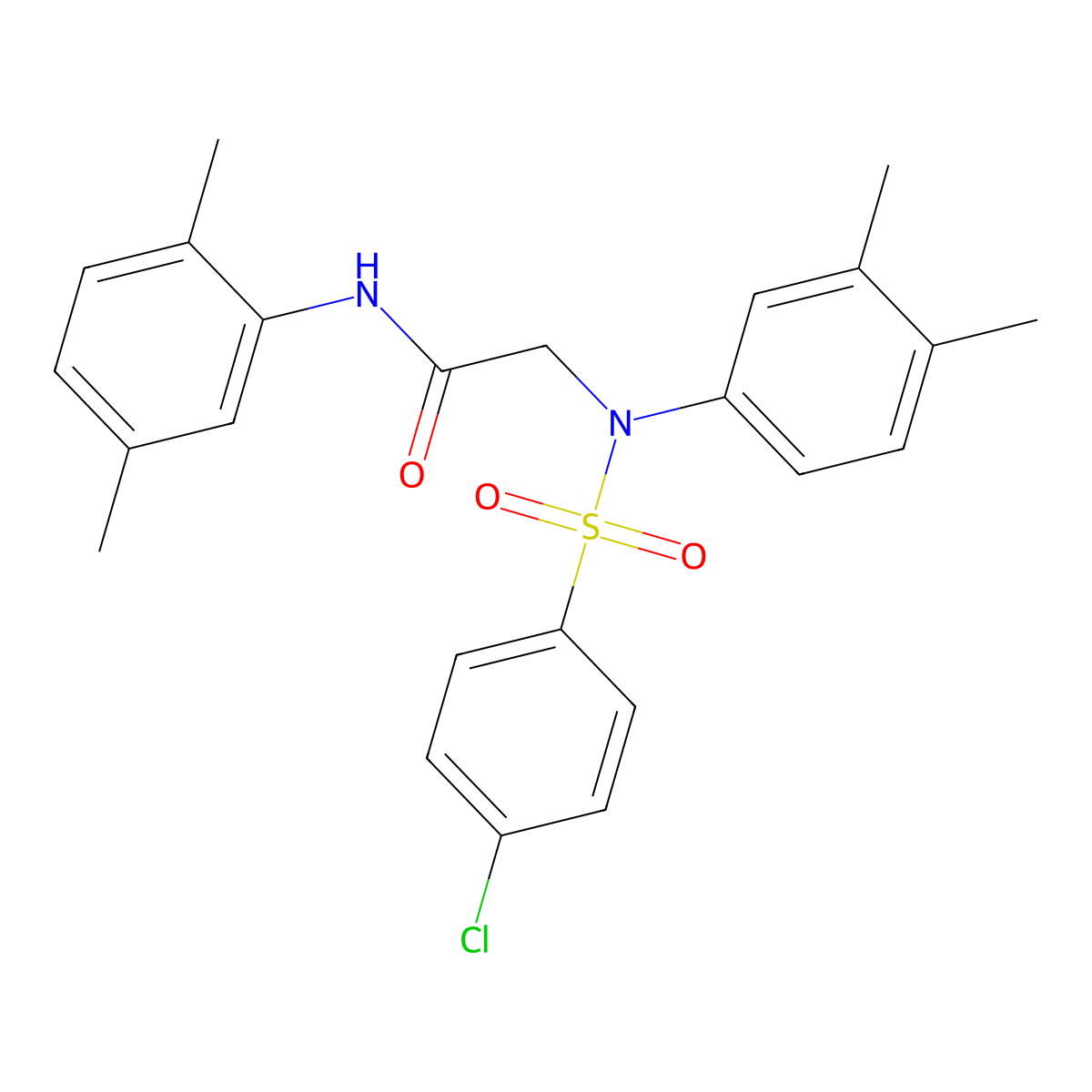 2-(N-(4-chlorophenyl)sulfonyl-3,4-dimethylanilino)-N-(2,5-dimethylphenyl)acetamide molecular structure, CAS 693267-02-6