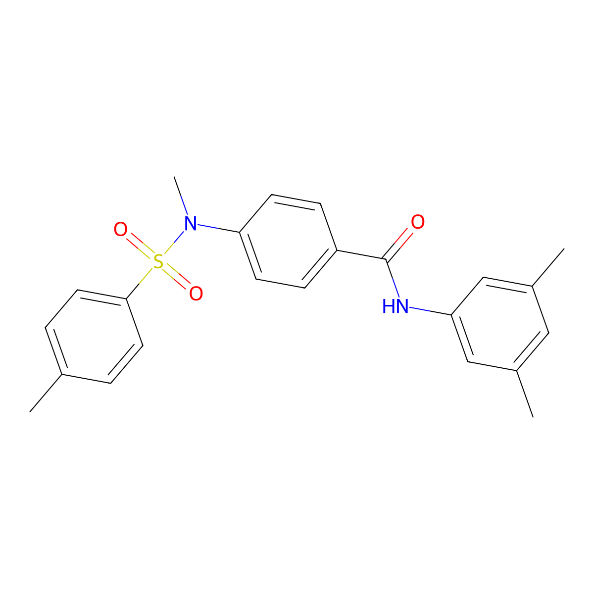 N-(3,5-dimethylphenyl)-4-[methyl-(4-methylphenyl)sulfonylamino]benzamide molecular structure, CAS 693267-13-9