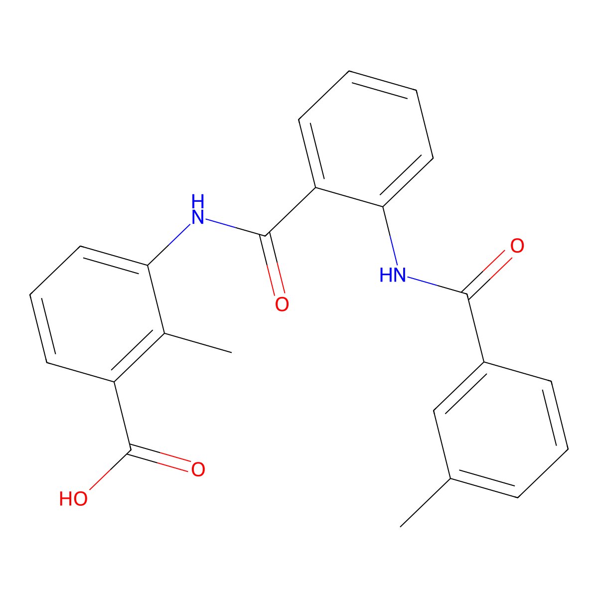 2-Methyl-3-{[(2-{[(3-methylphenyl)carbonyl]amino}phenyl)carbonyl]amino}benzoic acid molecular structure, CAS 693267-14-0