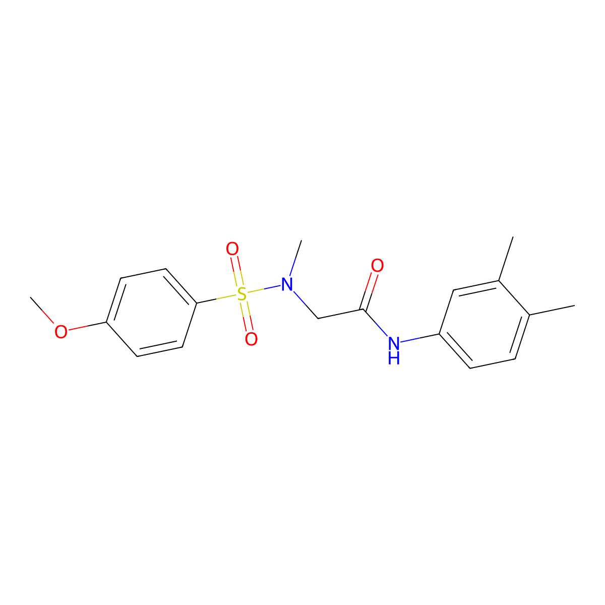 N-(3,4-dimethylphenyl)-2-[(4-methoxyphenyl)sulfonyl-methylamino]acetamide molecular structure, CAS 693267-86-6