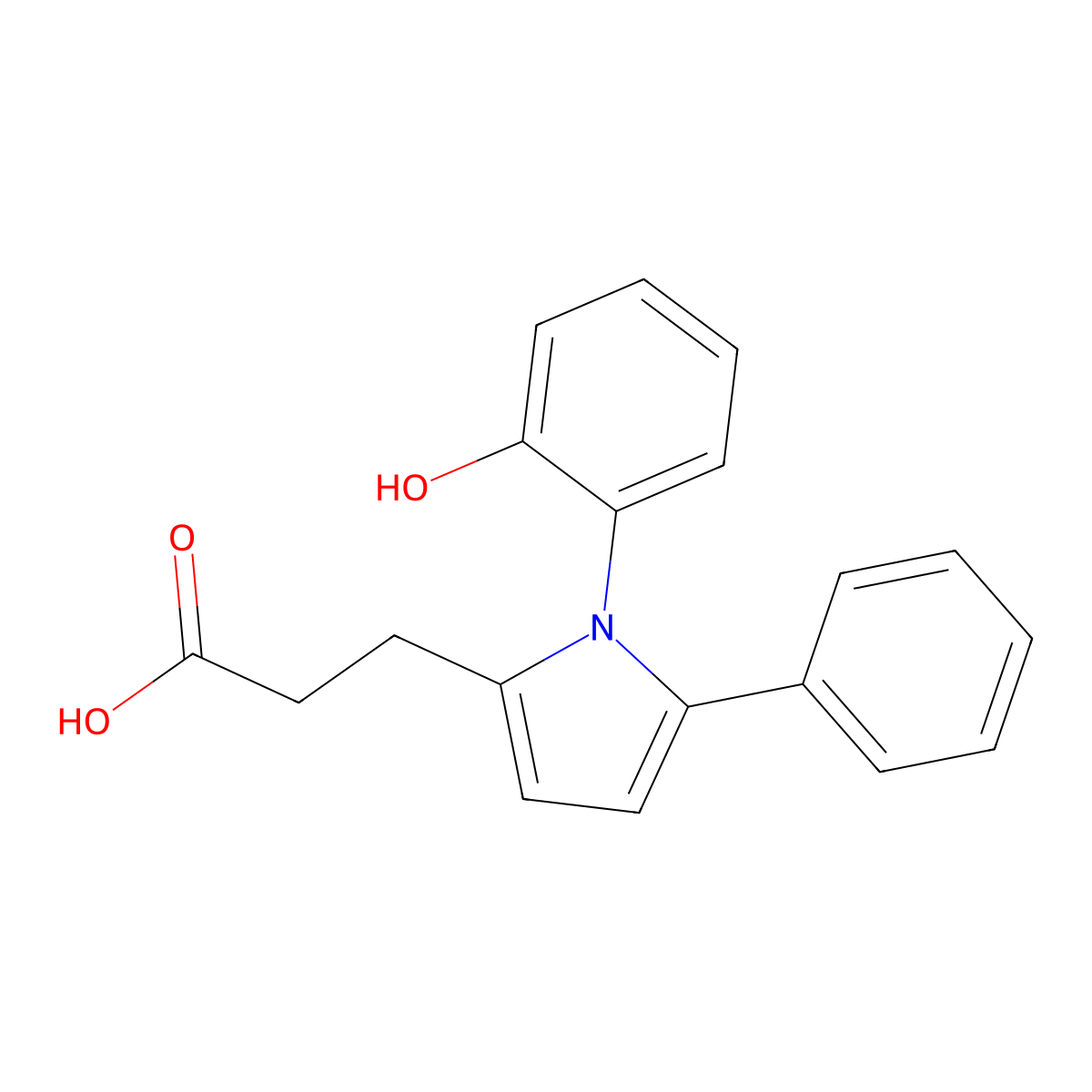 3-[1-(2-hydroxyphenyl)-5-phenyl-1H-pyrrol-2-yl]propanoic acid molecular structure, CAS 693267-88-8