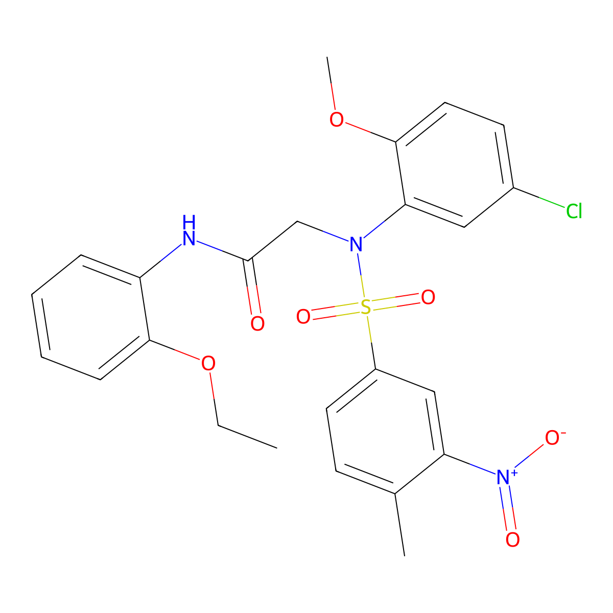 2-(5-chloro-2-methoxy-N-(4-methyl-3-nitrophenyl)sulfonylanilino)-N-(2-ethoxyphenyl)acetamide molecular structure, CAS 693267-94-6