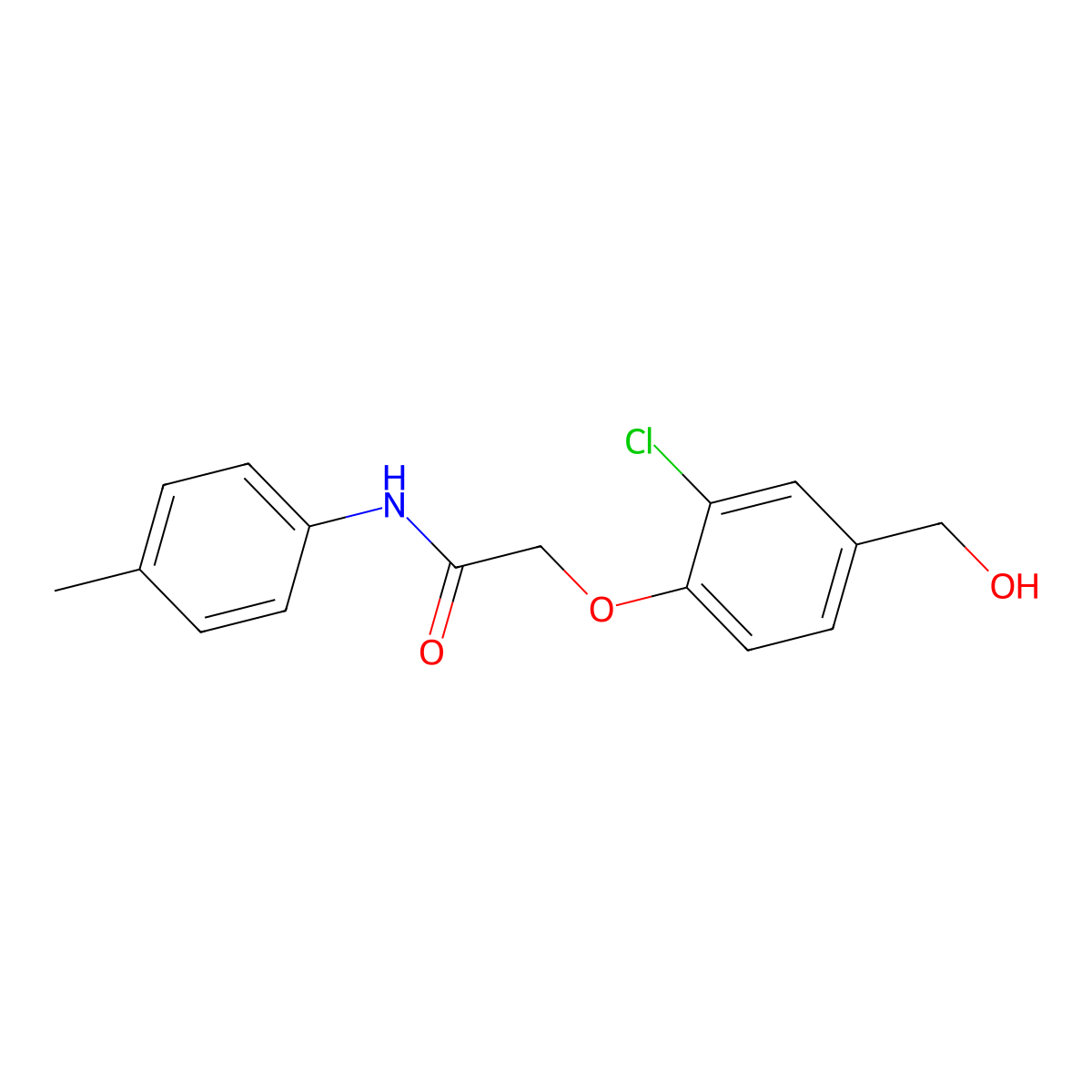 2-[2-chloro-4-(hydroxymethyl)phenoxy]-N-(4-methylphenyl)acetamide molecular structure, CAS 693267-97-9