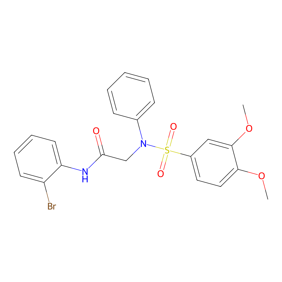 N-(2-bromophenyl)-2-(N-(3,4-dimethoxyphenyl)sulfonylanilino)acetamide molecular structure, CAS 693268-02-9