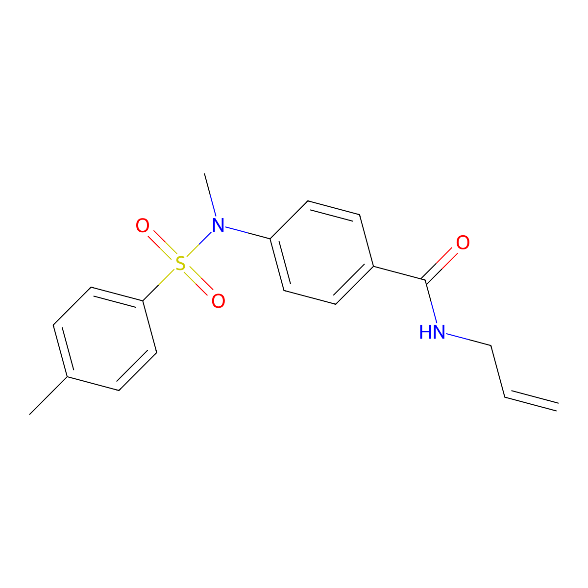 4-[methyl-(4-methylphenyl)sulfonylamino]-N-prop-2-enylbenzamide molecular structure, CAS 693268-43-8