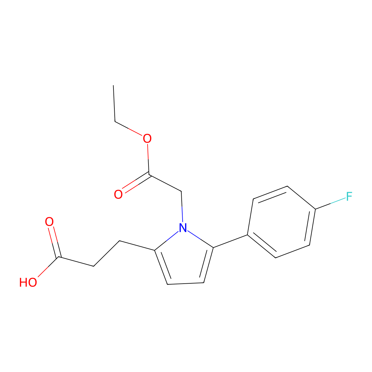 3-[1-(2-Ethoxy-2-oxoethyl)-5-(4-fluorophenyl)pyrrol-2-yl]propanoic acid molecular structure, CAS 693268-48-3