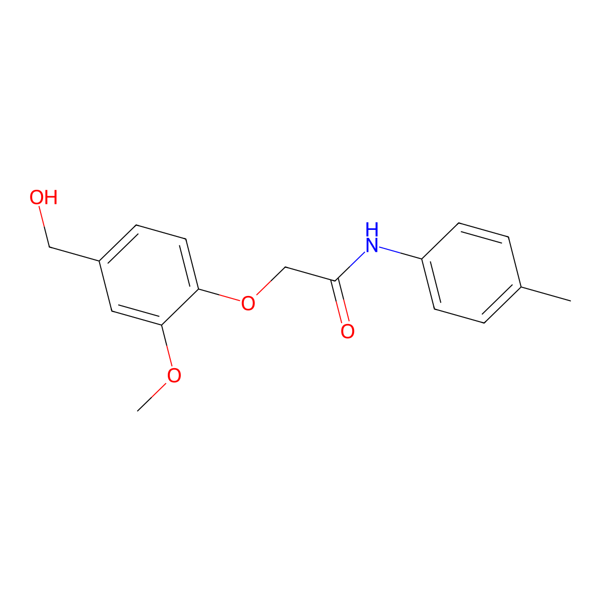 2-[4-(hydroxymethyl)-2-methoxyphenoxy]-N-(4-methylphenyl)acetamide molecular structure, CAS 693268-49-4