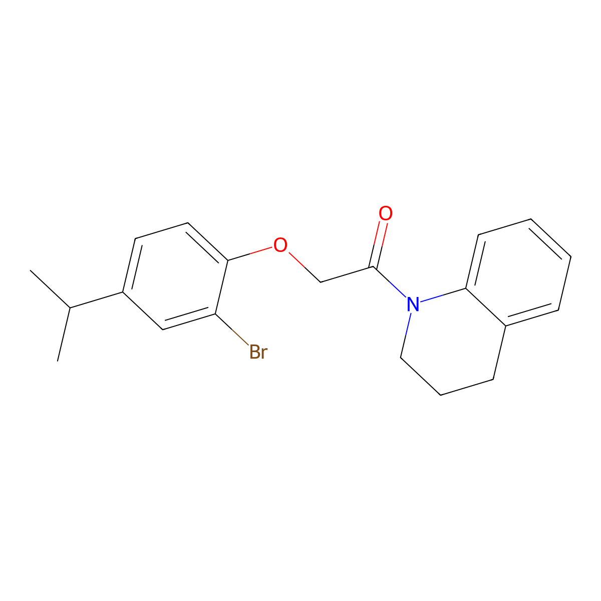 2-(2-bromo-4-propan-2-ylphenoxy)-1-(3,4-dihydro-2H-quinolin-1-yl)ethanone molecular structure, CAS 693268-55-2