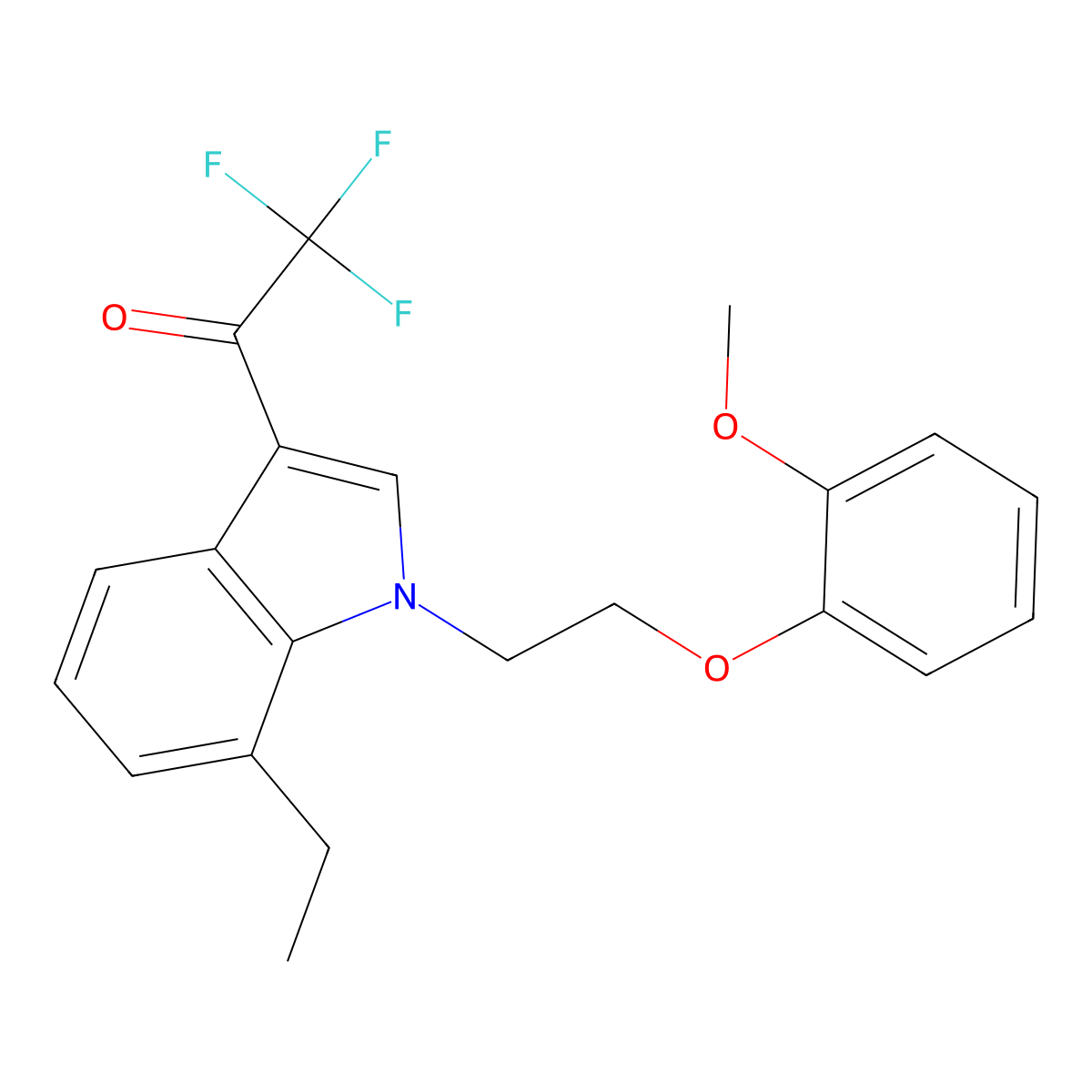 1-[7-Ethyl-1-[2-(2-methoxyphenoxy)ethyl]indol-3-yl]-2,2,2-trifluoroethanone molecular structure, CAS 693268-65-4