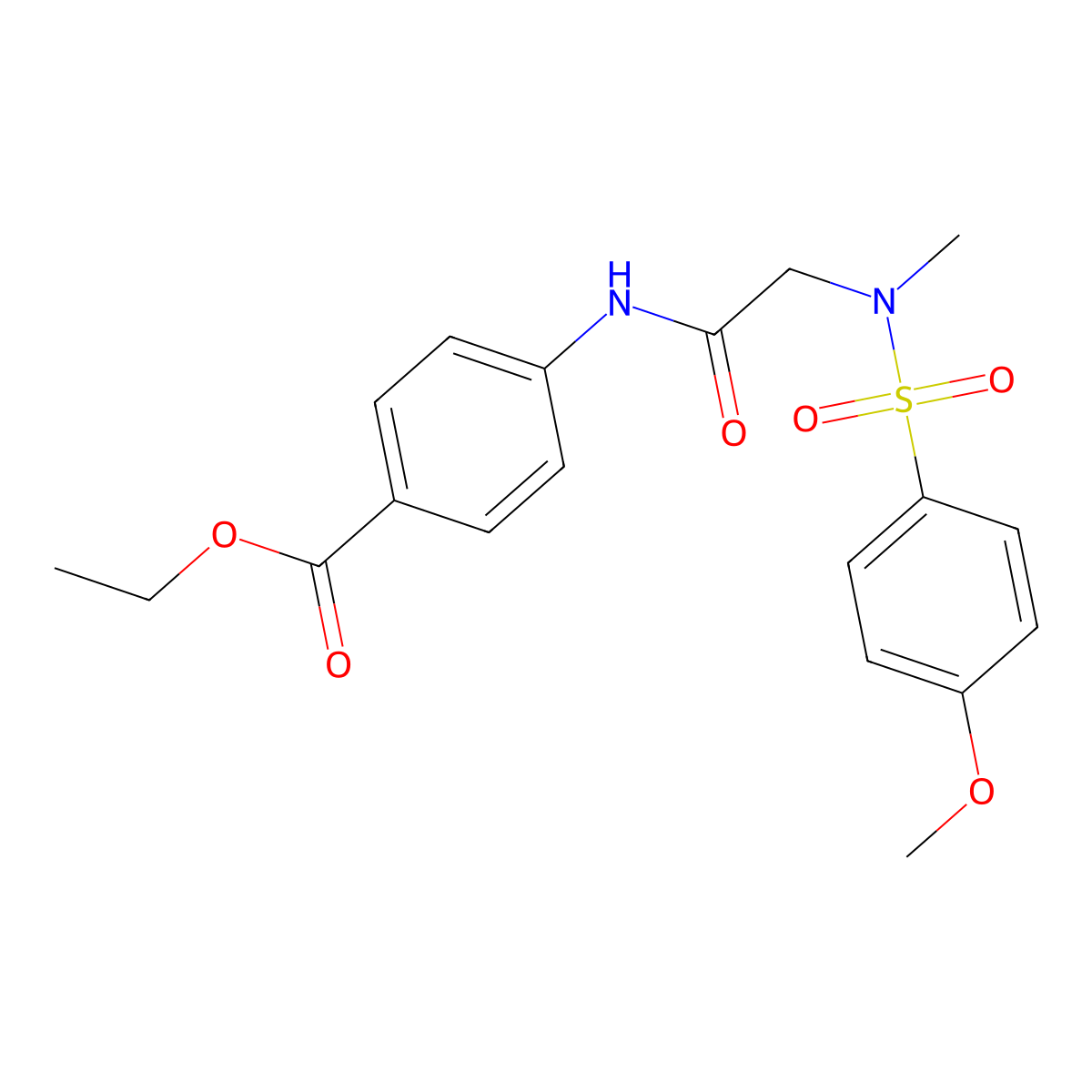 ethyl 4-({N-[(4-methoxyphenyl)sulfonyl]-N-methylglycyl}amino)benzoate molecular structure, CAS 693268-66-5