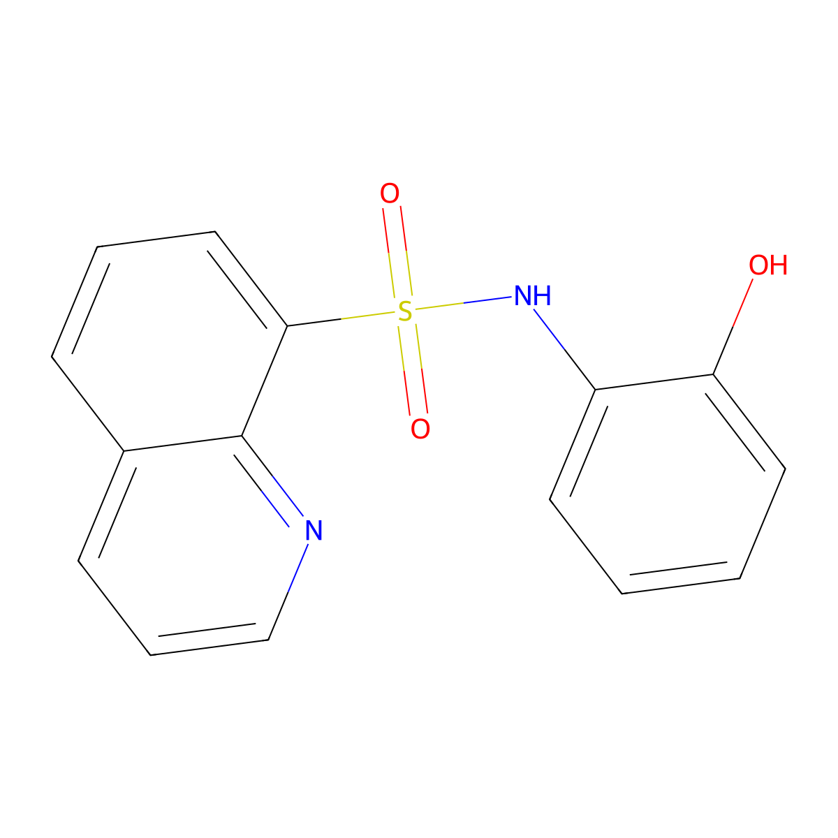 N-(2-hydroxyphenyl)-8-quinolinesulfonamide molecular structure, CAS 693268-77-8