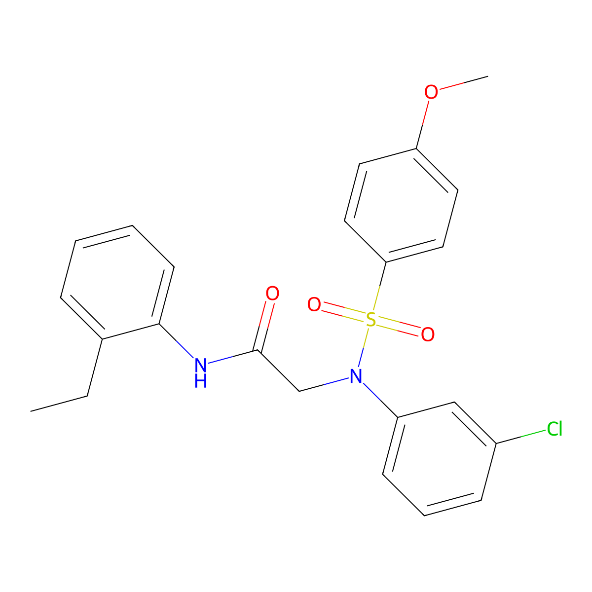 2-(3-chloro-N-(4-methoxyphenyl)sulfonylanilino)-N-(2-ethylphenyl)acetamide molecular structure, CAS 693268-80-3