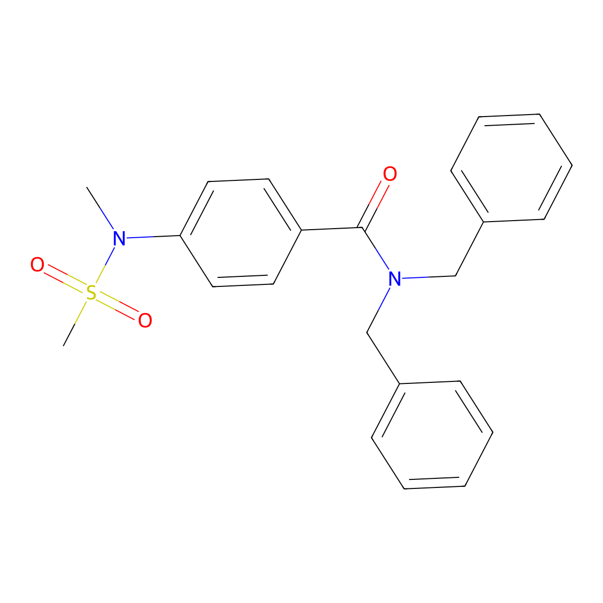 N,N-dibenzyl-4-[methyl(methylsulfonyl)amino]benzamide molecular structure, CAS 693268-83-6