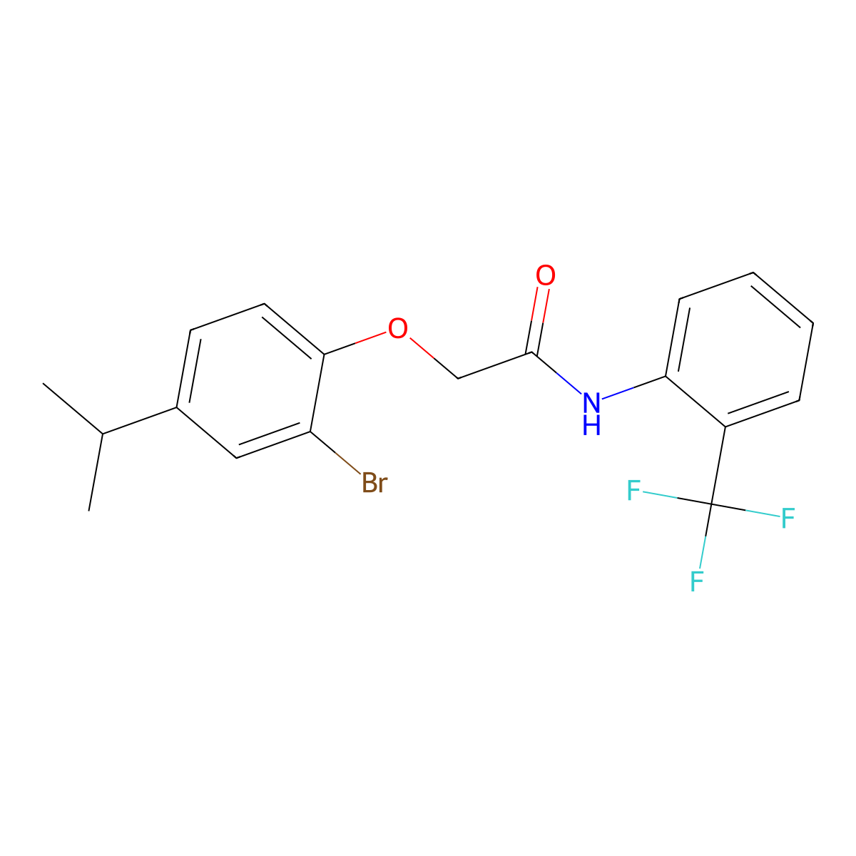 2-(2-bromo-4-propan-2-ylphenoxy)-N-[2-(trifluoromethyl)phenyl]acetamide molecular structure, CAS 693269-00-0