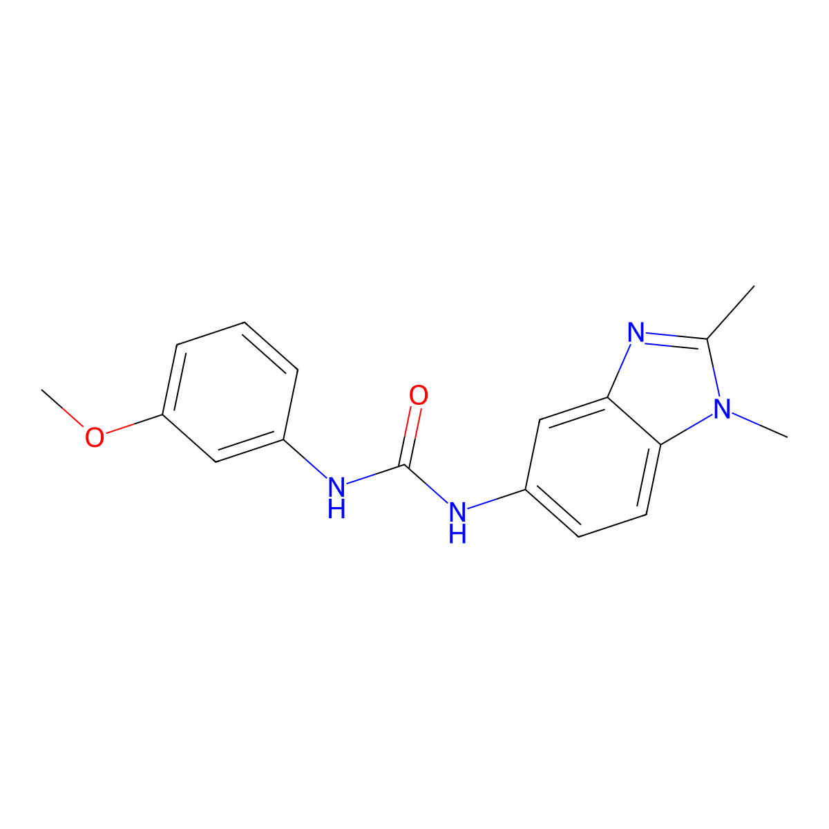 1-(1,2-Dimethylbenzimidazol-5-yl)-3-(3-methoxyphenyl)urea molecular structure, CAS 693269-26-0