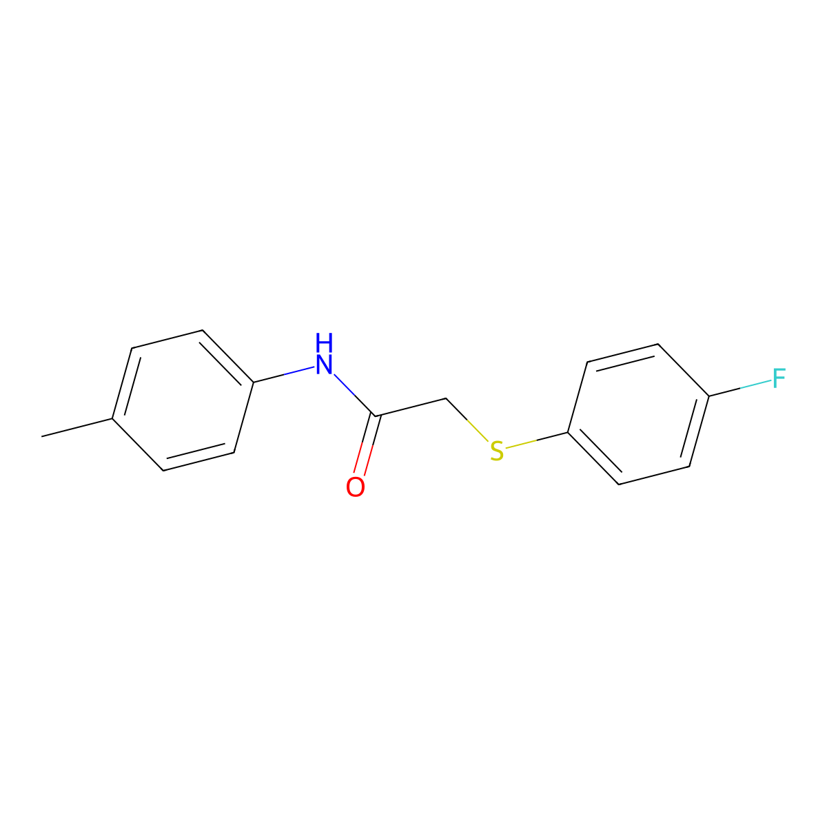 2-[(4-fluorophenyl)sulfanyl]-N-(4-methylphenyl)acetamide molecular structure, CAS 693269-38-4