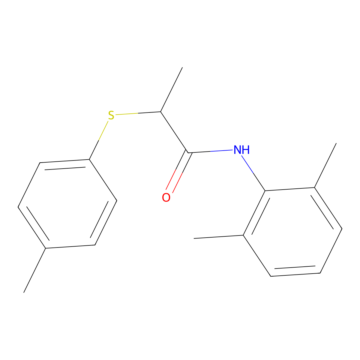 N-(2,6-dimethylphenyl)-2-(4-methylphenyl)sulfanylpropanamide molecular structure, CAS 693269-51-1