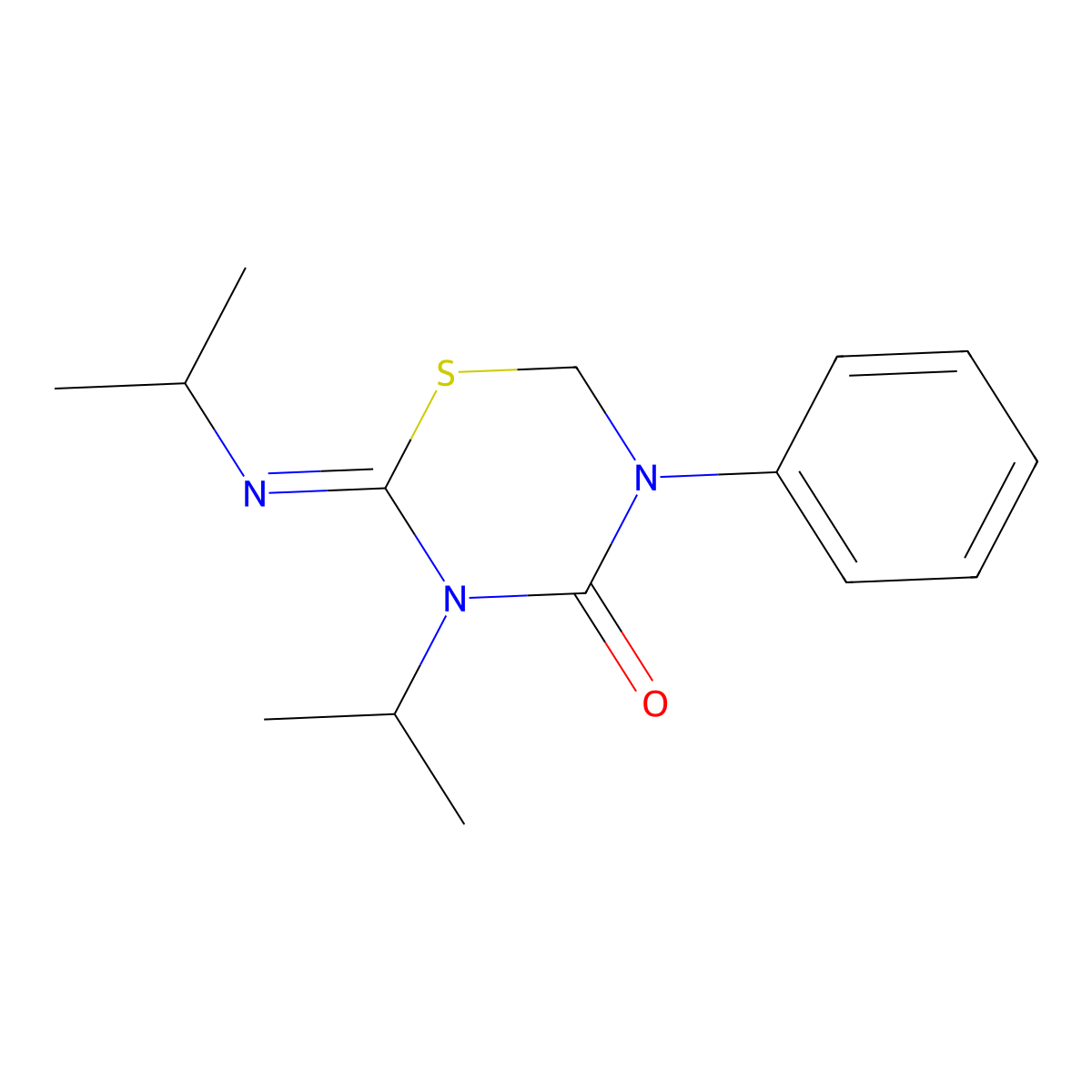 3-Isopropyl-2-(isopropylimino)-5-phenyl-1,3,5-thiadiazinan-4-one molecular structure, CAS 69327-75-9