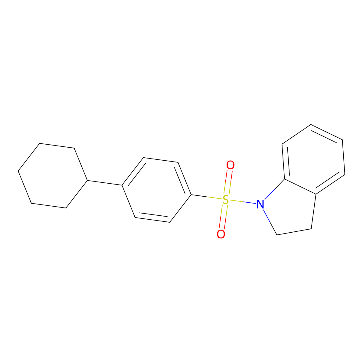 [(4-Cyclohexylphenyl)sulfonyl]indoline molecular structure, CAS 693270-07-4