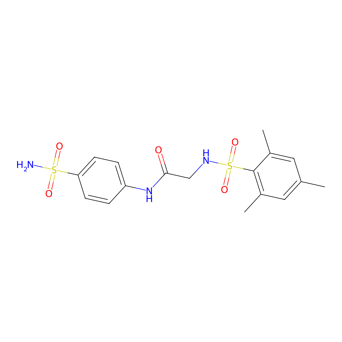 N-(4-sulfamoylphenyl)-2-[(2,4,6-trimethylphenyl)sulfonylamino]acetamide molecular structure, CAS 693270-09-6