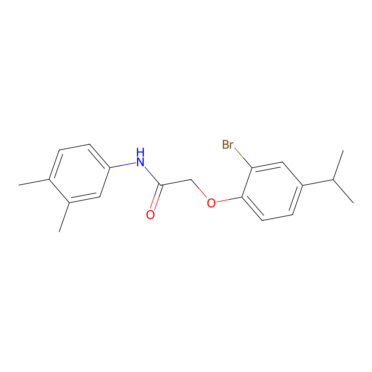 2-(2-bromo-4-propan-2-ylphenoxy)-N-(3,4-dimethylphenyl)acetamide molecular structure, CAS 693270-22-3