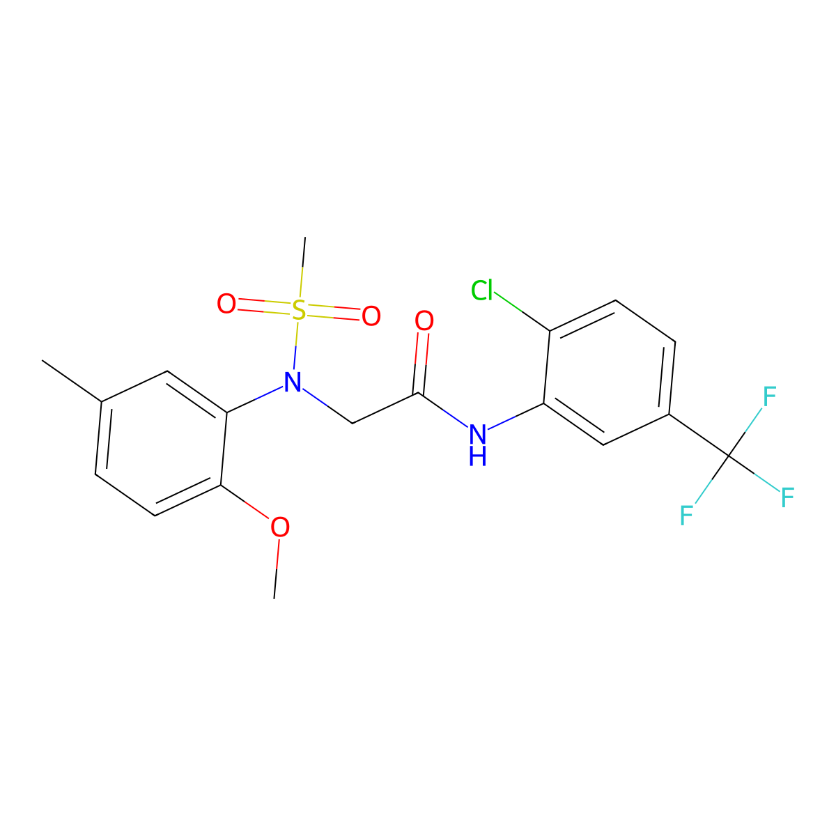 N-[2-chloro-5-(trifluoromethyl)phenyl]-2-(2-methoxy-5-methyl-N-methylsulfonylanilino)acetamide molecular structure, CAS 693270-45-0