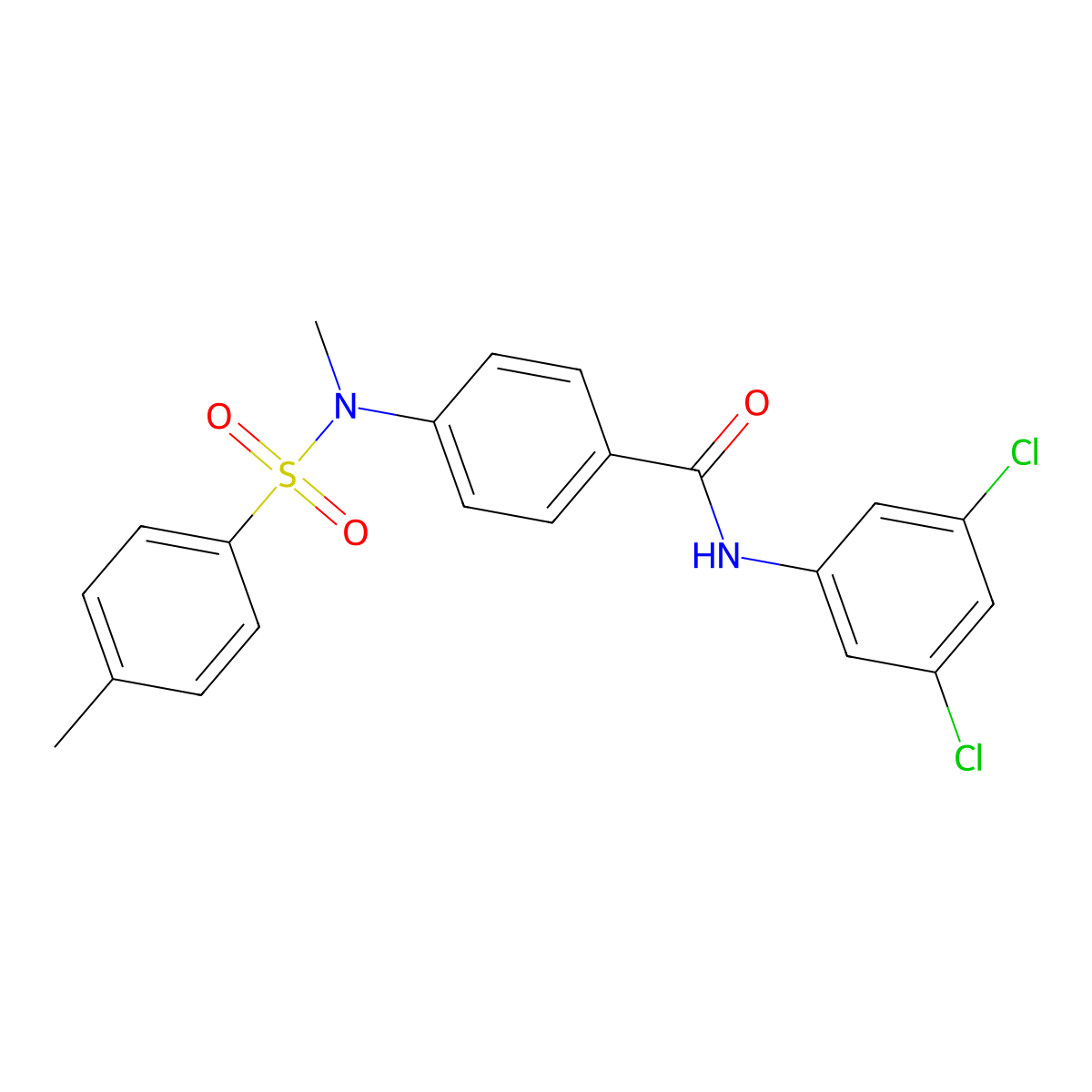 N-(3,5-dichlorophenyl)-4-[methyl-(4-methylphenyl)sulfonylamino]benzamide molecular structure, CAS 693270-47-2