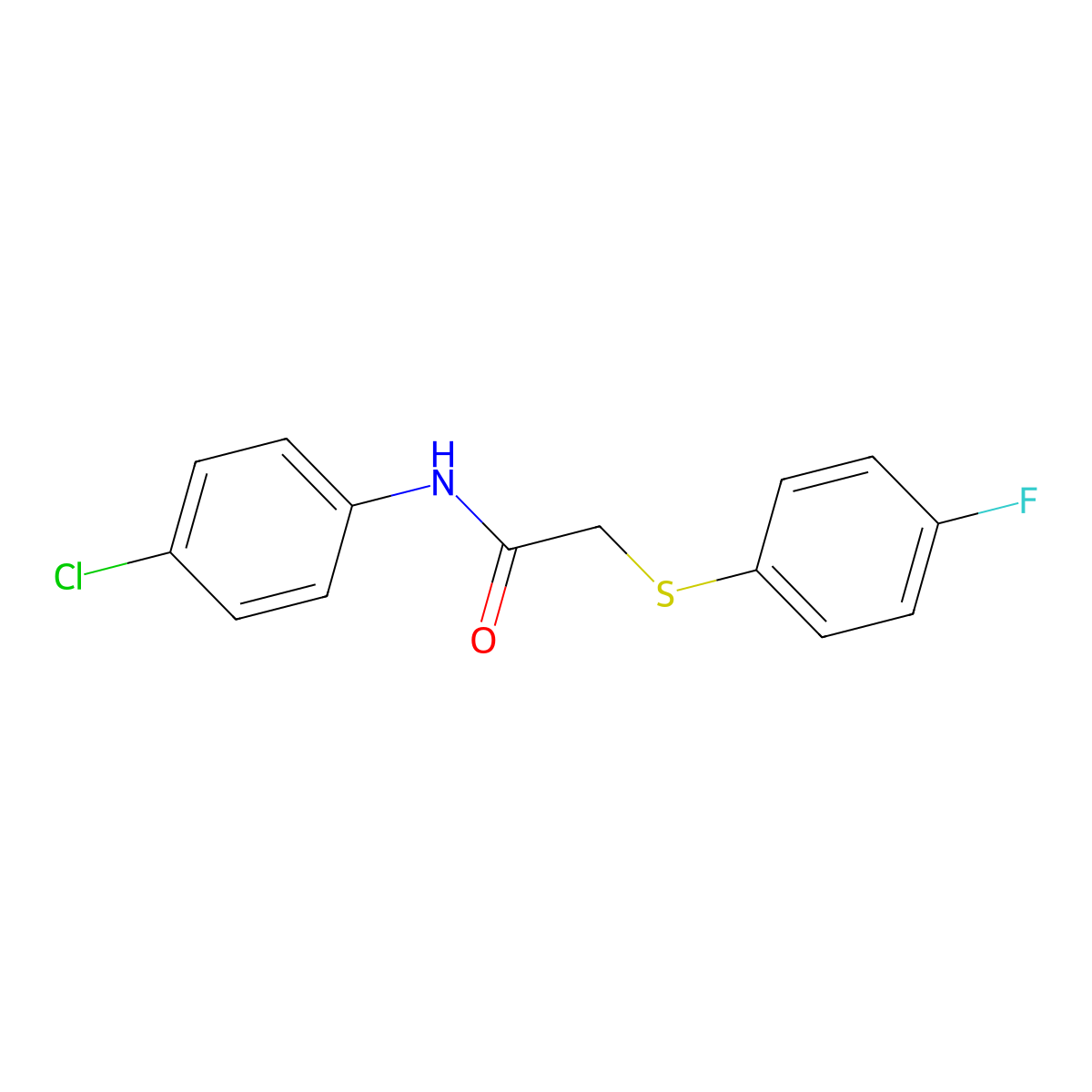 N-(4-chlorophenyl)-2-[(4-fluorophenyl)sulfanyl]acetamide molecular structure, CAS 693270-49-4