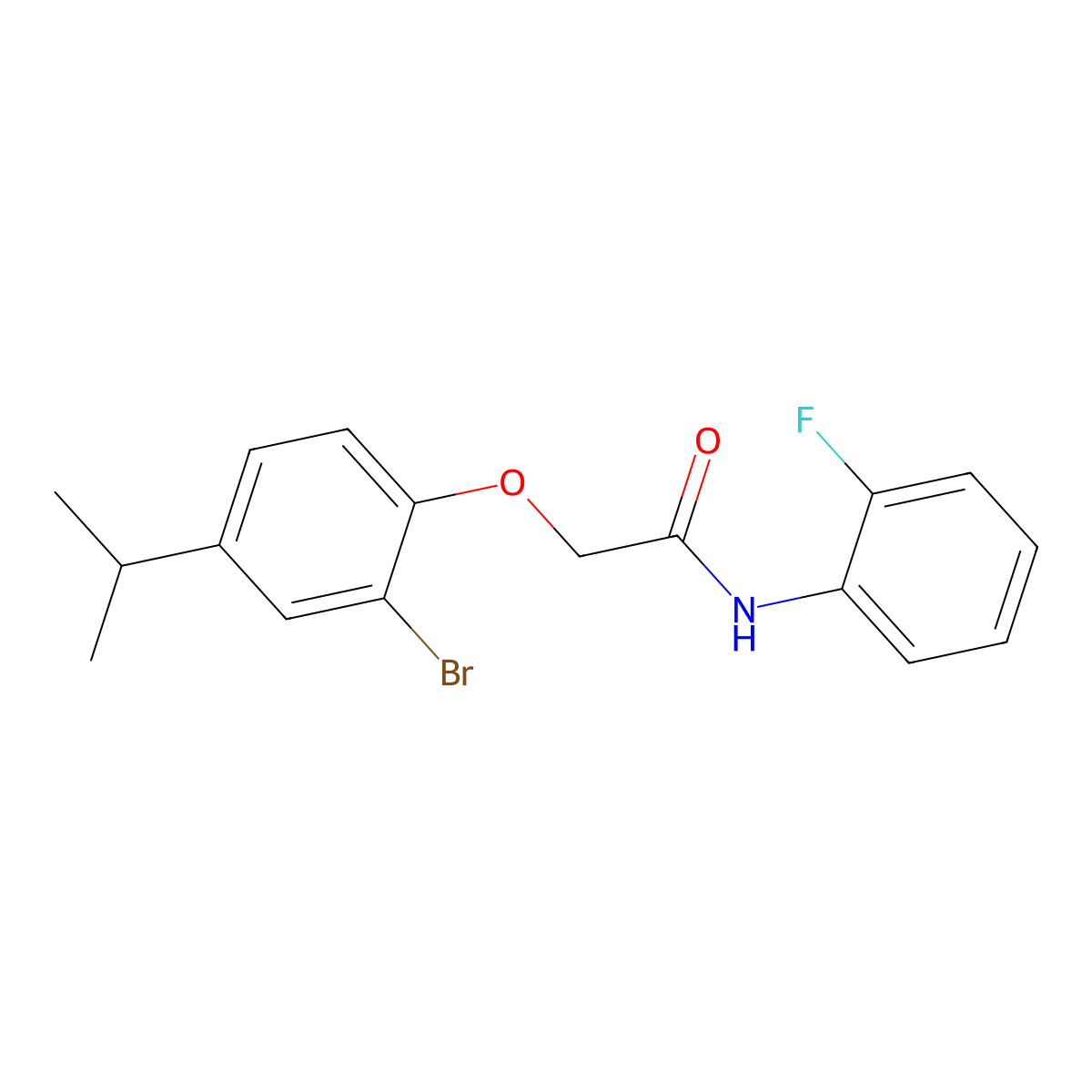 2-(2-bromo-4-propan-2-ylphenoxy)-N-(2-fluorophenyl)acetamide molecular structure, CAS 693270-55-2