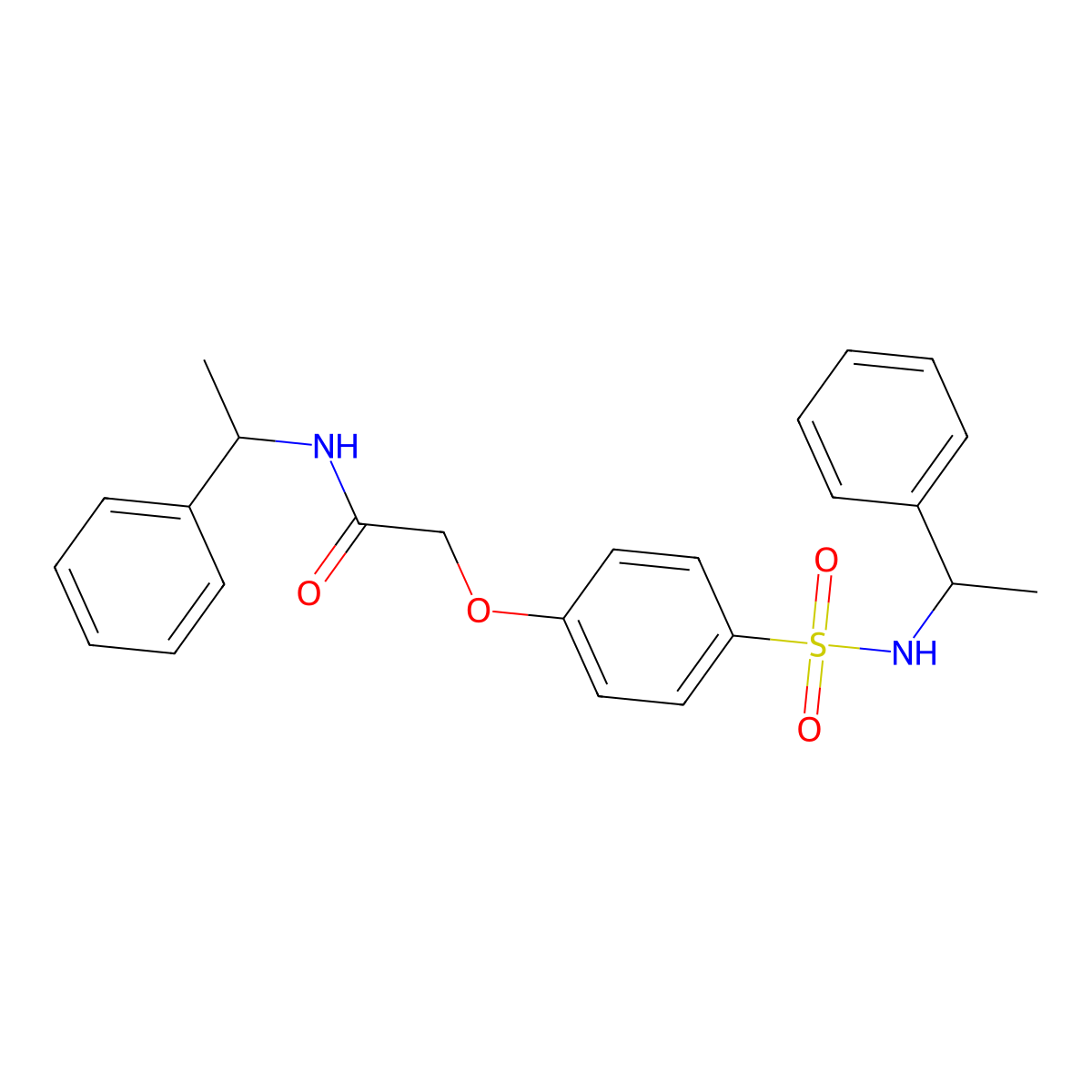 N-(1-phenylethyl)-2-[4-(1-phenylethylsulfamoyl)phenoxy]acetamide molecular structure, CAS 693270-69-8