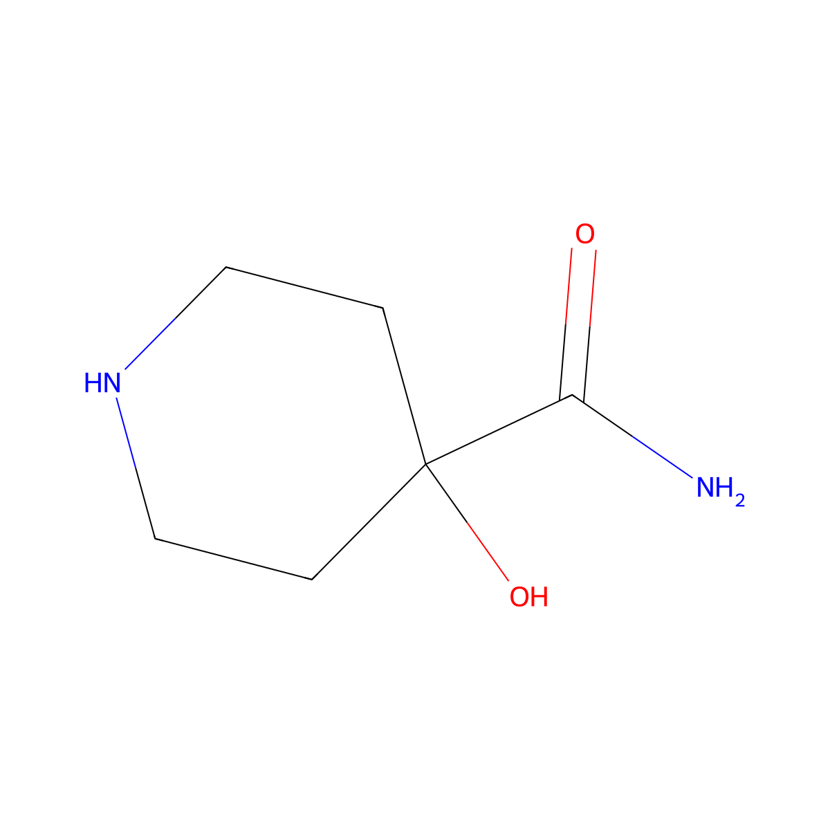 4-Hydroxypiperidine-4-carboxamide molecular structure, CAS 693285-66-4