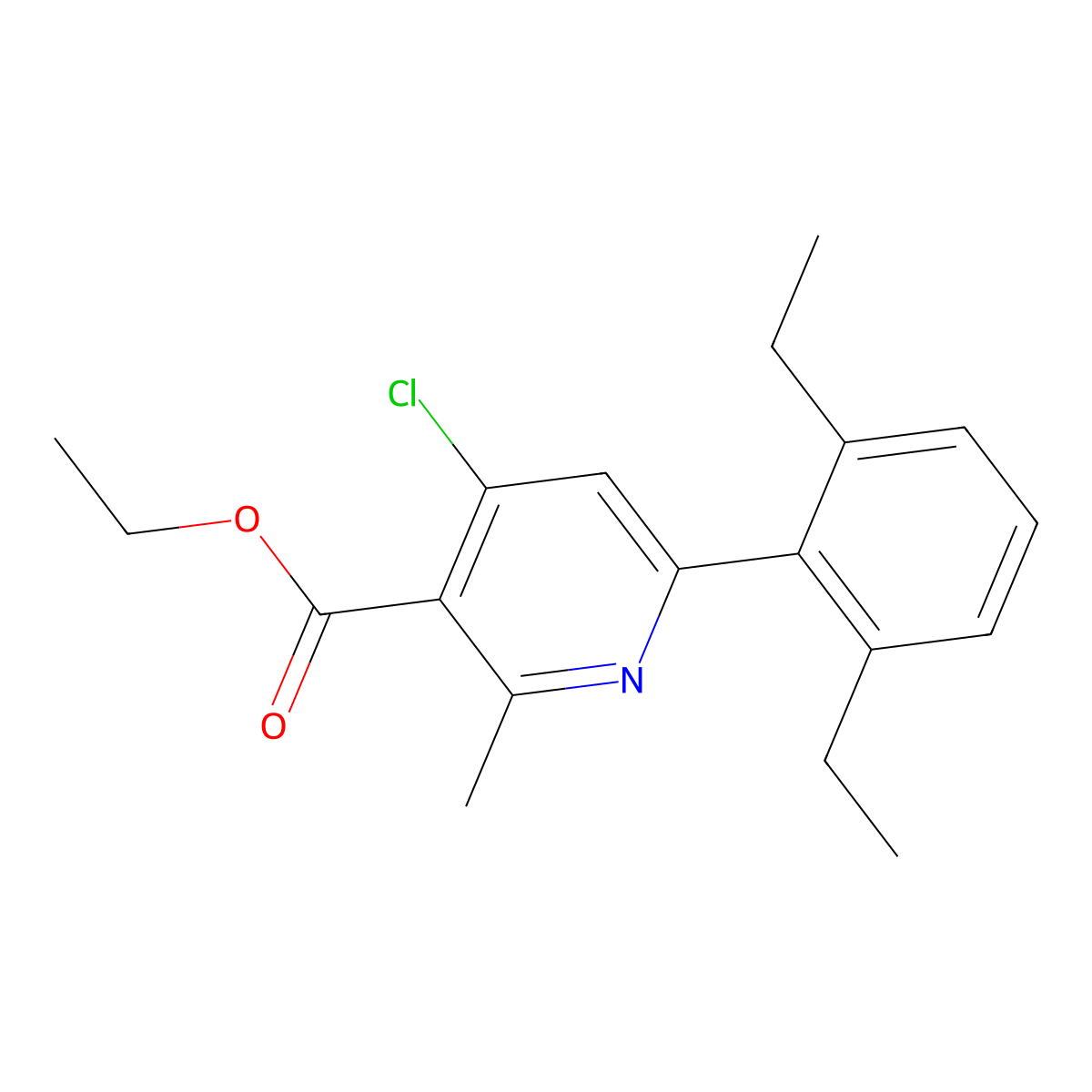 Ethyl 4-chloro-6-(2,6-diethylphenyl)-2-methylnicotinate molecular structure, CAS 693285-72-2